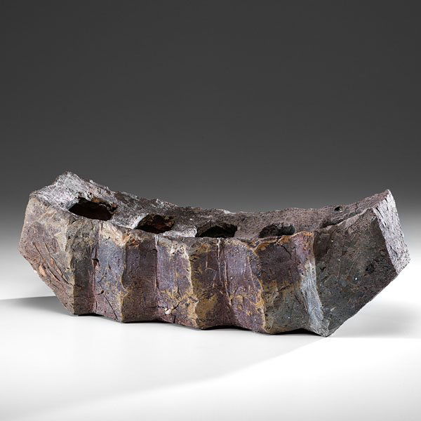 Tim Rowan (1967; USA) : Tim Rowan (1967; USA) Five Cylinder Block Form ca 2005 Wood-fired stoneware; ht. 6.5, wd. 23, dp. 10 in.