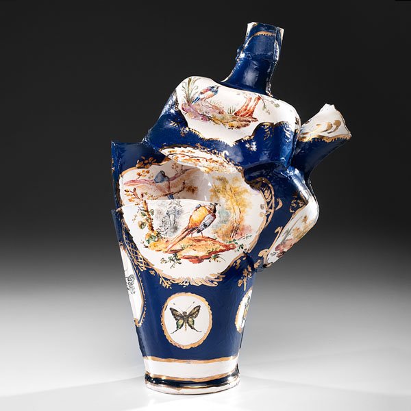 Francesca DiMattio (1981; USA) : Francesca DiMattio (1981; USA) Pot-pourri 2012 Porcelain with china paint and underglaze; ht. 18.25, wd. 12, dp. 7 in. Exhibition History: "Table Setting and Flower Arranging," Salon 94, New York,