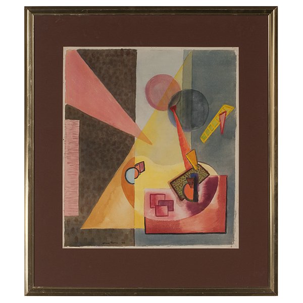 Abstract Watercolor by Grace Martin Taylor : Abstract Watercolor by Grace Martin Taylor Grace Martin Taylor (American, West Virginia, 1903-1995), 1948. An abstract Modernist watercolor, signed and dated l.l.; 21.25 x 18.5 in. (sight). Martin