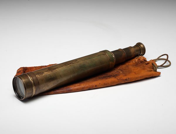 Thomas Clay McDowell, Great Grandson to Henry Clay &: The personal brass telescope of Thomas Clay McDowell, engraved along fitting opposite eyepiece Maj. T.C. McDowell. Accompanied by original calf skin bag. All lenses are intact, however one of the op