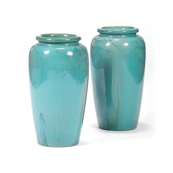 Turquoise Monumental Floor Vases
