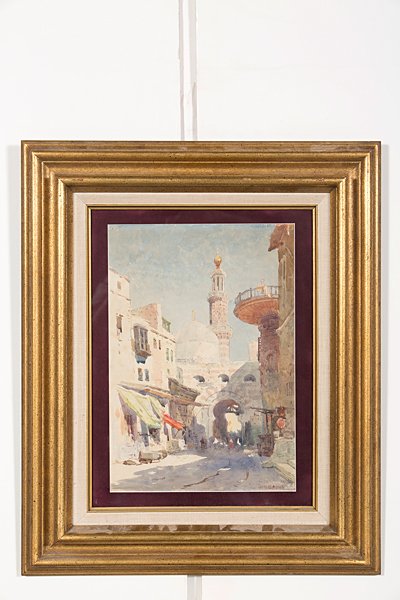 North African Street Scene by W.B. Spong : North African Street Scene by W.B. Spong Walter Brookes Spong (English, 1851-1929). Watercolor on paper, signed l.r.; 14.5 x 10 in. (sight). Provenance: From the Estate of Kenneth Erwin, Portland,