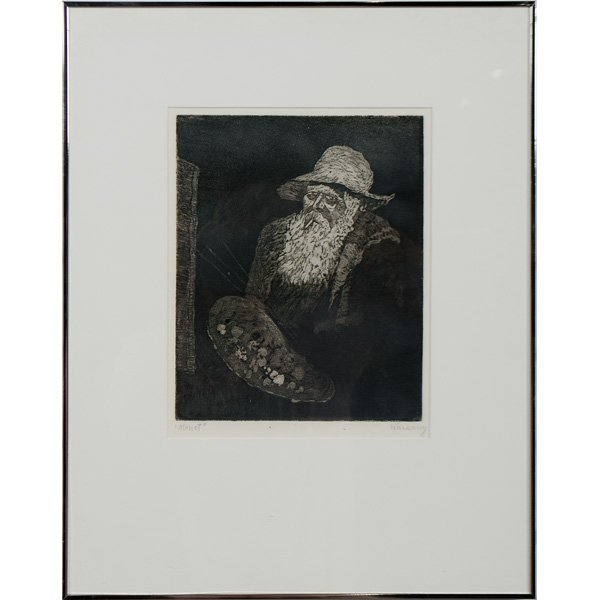 Monet by Josef Warkany, Lithograph : Monet by Josef Warkany, Lithograph Joseph Warkany (Cincinnati, 1902-1992). Signed l.r., approx. 10 x 8 in.