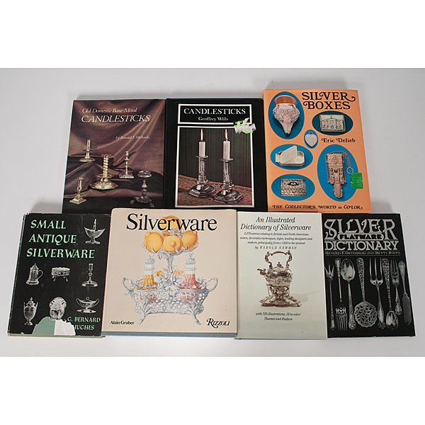 Miscellaneous Books on Silver and Metal Wares : Miscellaneous Books on Silver and Metal Wares A lot of seven books on various silver and metal wares including Silver Flatware Dictionary by Richard F. Osterberg and Betty Smith, Silver Boxes by Eri