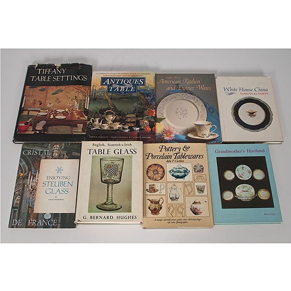 Miscellaneous Books on Tablewares : Miscellaneous Books on Tablewares A group of nine books on glass and china tablewares including Grandmother's Haviland by Harriet Young, White House China by Marian Klamkin, Pottery & Porcelain Tabl