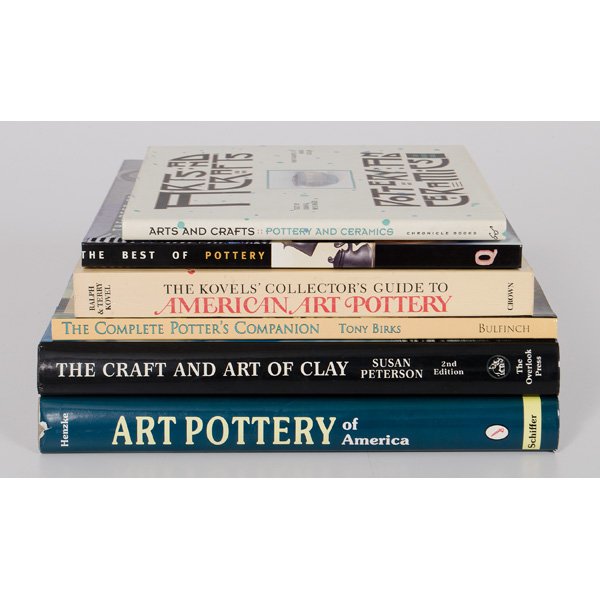 Group of Art Pottery Reference Books : Group of Art Pottery Reference Books A lot of six reference books include, Art Pottery of America with Values by Lucile Henzke, 1996, The Craft and Art of Clay, 2nd Edition by Susan Peterson, 199