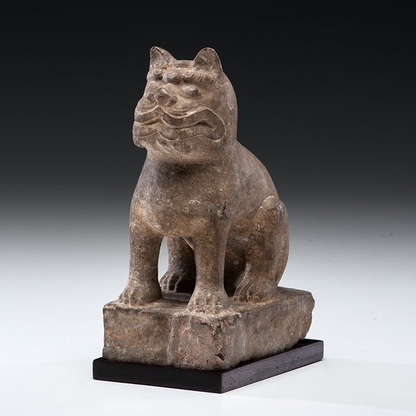 Rare Northern Wei Stone Tiger : Rare Northern Wei Stone Tiger Northern Wei. A carved stone tiger, well carved and formed with smooth finish, complete with stone base and without stand; ht. 9 in. Provenance: C.K. Chan (Chinese 