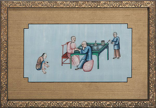 Canton Watercolor Portfolio by Wing Tai Hing : Canton Watercolor Portfolio by Wing Tai Hing Wing Tai Hing (Chinese, active 19th century). A collection of eight watercolors on rice paper, three being framed, five others being loose, depicting var