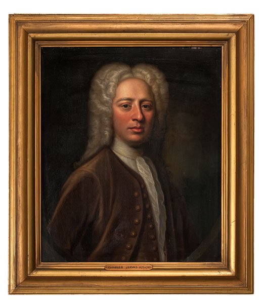 Portrait of a Gentleman by Circle of Charles Jervas : Portrait of a Gentleman by Circle of Charles Jervas Circle of Charles Jervas (Irish, 1675-1739). Oil on woven canvas, housed in gilt frame. This painting is a portrait of a gentleman in half length