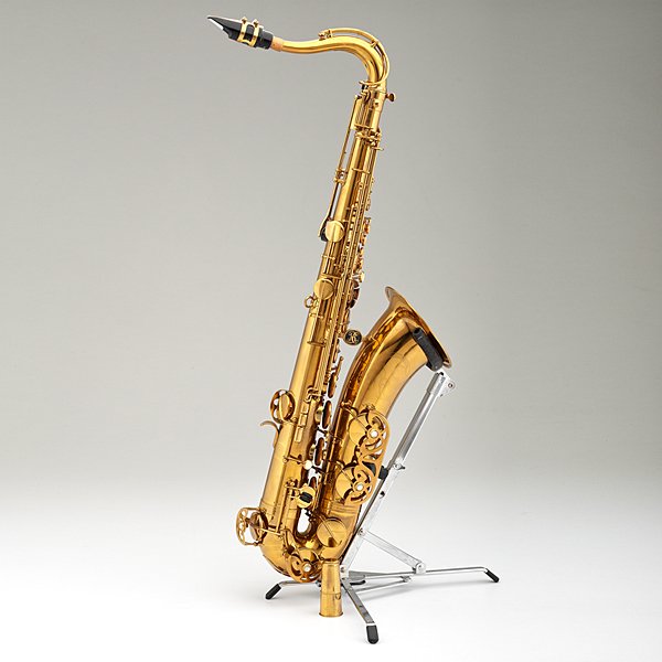 Evette Buffet Crampon Saxophone in Original Box : Evette Buffet Crampon Saxophone in Original Box Evette Buffet Crampon saxophone in gold, engraved to front, and housed in original box; ht. 31 in.