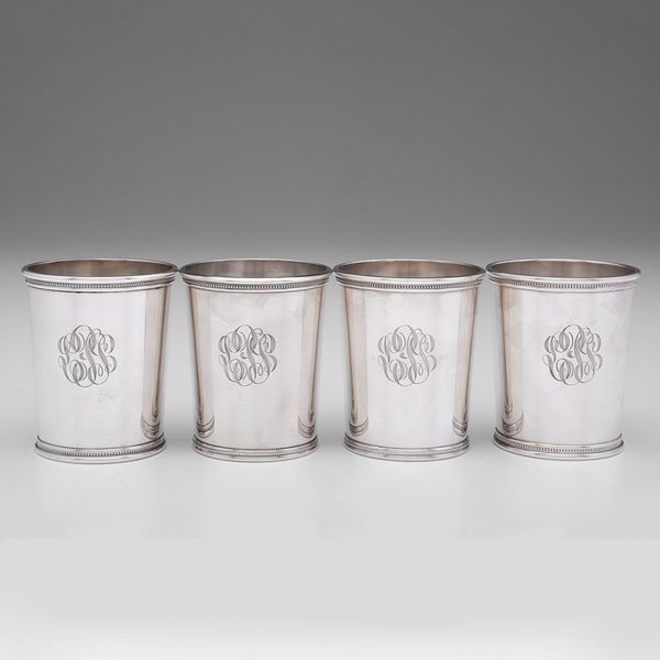 Wakefield Scearce JFK Administration Julep Cups : Wakefield Scearce JFK Administration Julep Cups American, ca 1960-1962. A set of four sterling silver presidential julep cups by Wakefield Scearce, each stamped Mark J. Scearce/Shelbyville/Kentucky 