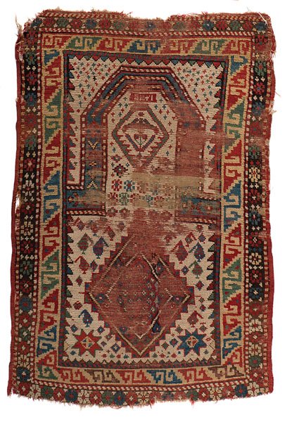 Caucasian Geometric Throw Rug : Caucasian Geometric Throw Rug Caucasus, ca 1900. 4 ft. 2 in. x 2 ft. 9 in. (50 x 33 in.; 127 x 83.82 cm).