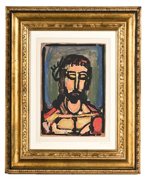 Le Christ, By Georges Rouault : Le Christ, By Georges Rouault Georges Rouault (French, 1871-1958). Colored aquatint titled Le Christ. Edition of 250. Printed by Lacouriere, Paris. Published by Vollard, Paris. Signed and dated 1936