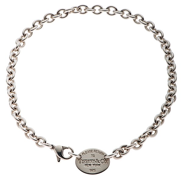 Tiffany & Co. "Return To Tiffany" Choker Length: A Tiffany & Co. sterling silver choker length necklace with an oval "Return To Tiffany" at the clasp. 33.8 dwt. 15.5"