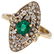 Emerald and Diamond Cluster Ring in 14 Karat