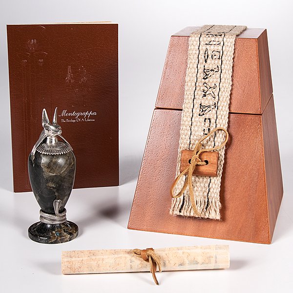 Montegrappa Luxor Sterling Silver and Labradorite: Montegrappa Luxor Sterling Silver and Labradorite Inkwell Set This elaborate and exquisite inkwell set by Montegrappa was part of a series of two limited edition inkwells to honor the achievements o