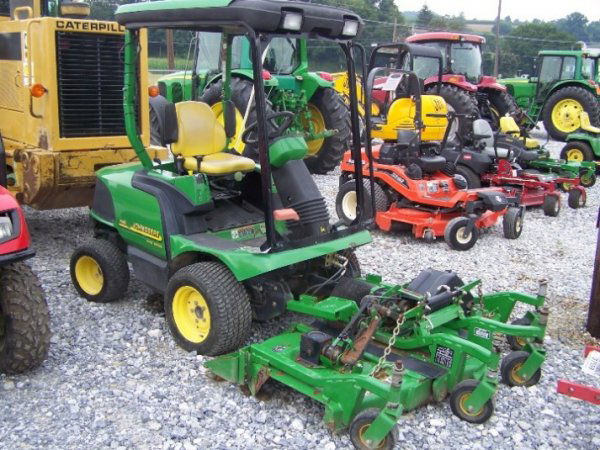 John Deere 1445 4x4 Front Cut Mower Tractor: This is a nice 2002 John Deere 1445 4x4 front cut mower with a 72" 7 Iron flex deck. This tractor has 31 horsepower diesel engine, hydrostatic transmission, and canopy ROPS. Serial # TC1445D011441 Tag