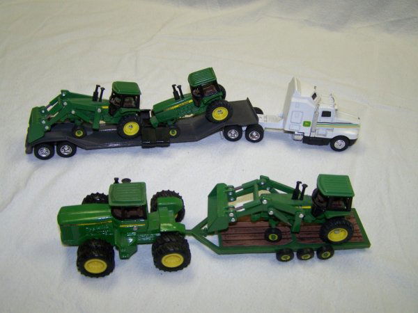 toy john deere tractor with trailer