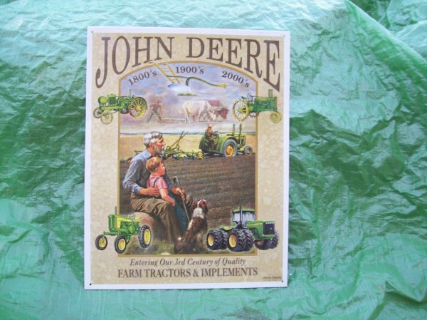 John Deere Farm Tractor Implement Metal Sign