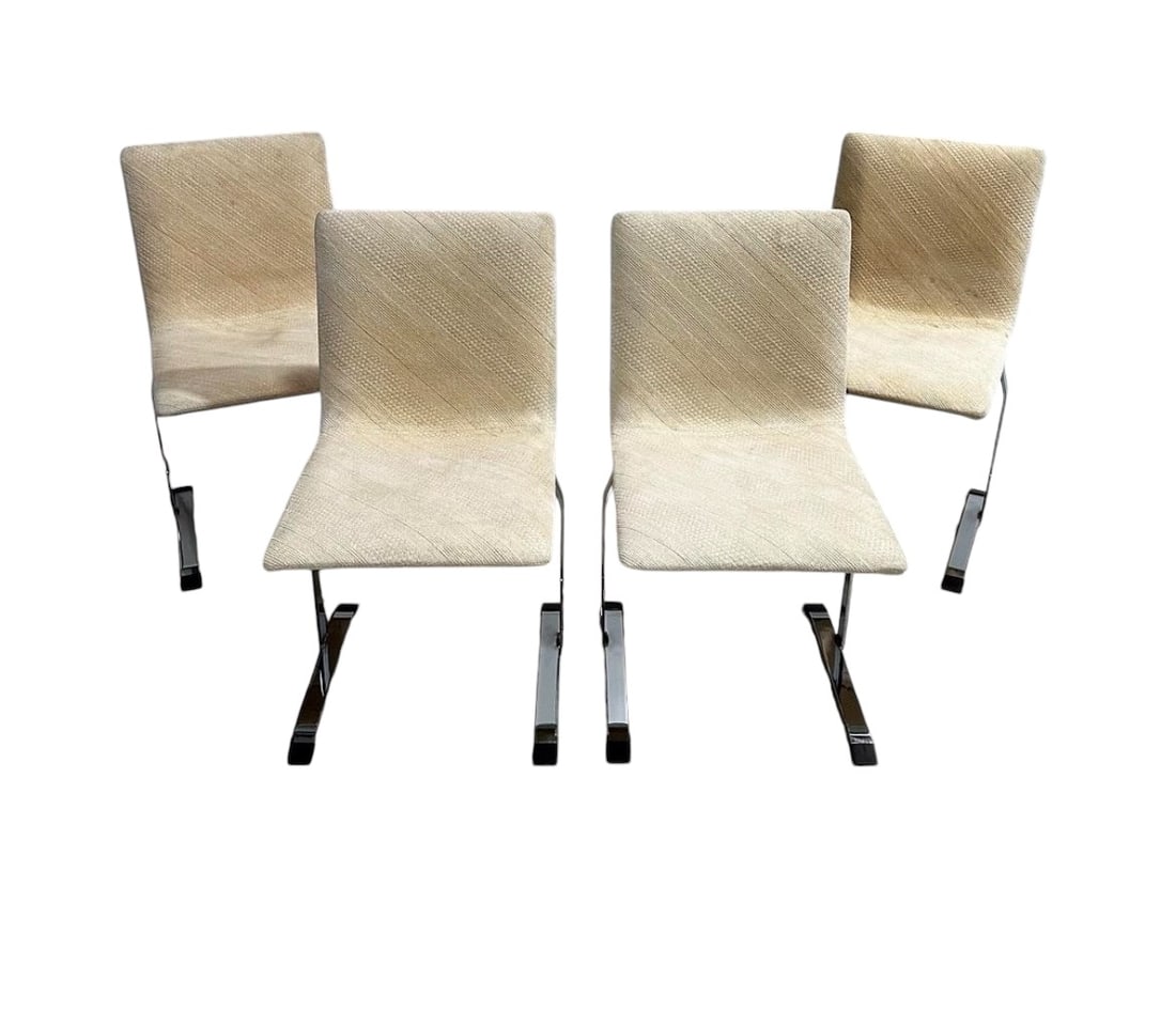 Giovanni Offredi for Saporiti, Chrome Based Dining Chairs, Italy, 1970s (1 of 7)