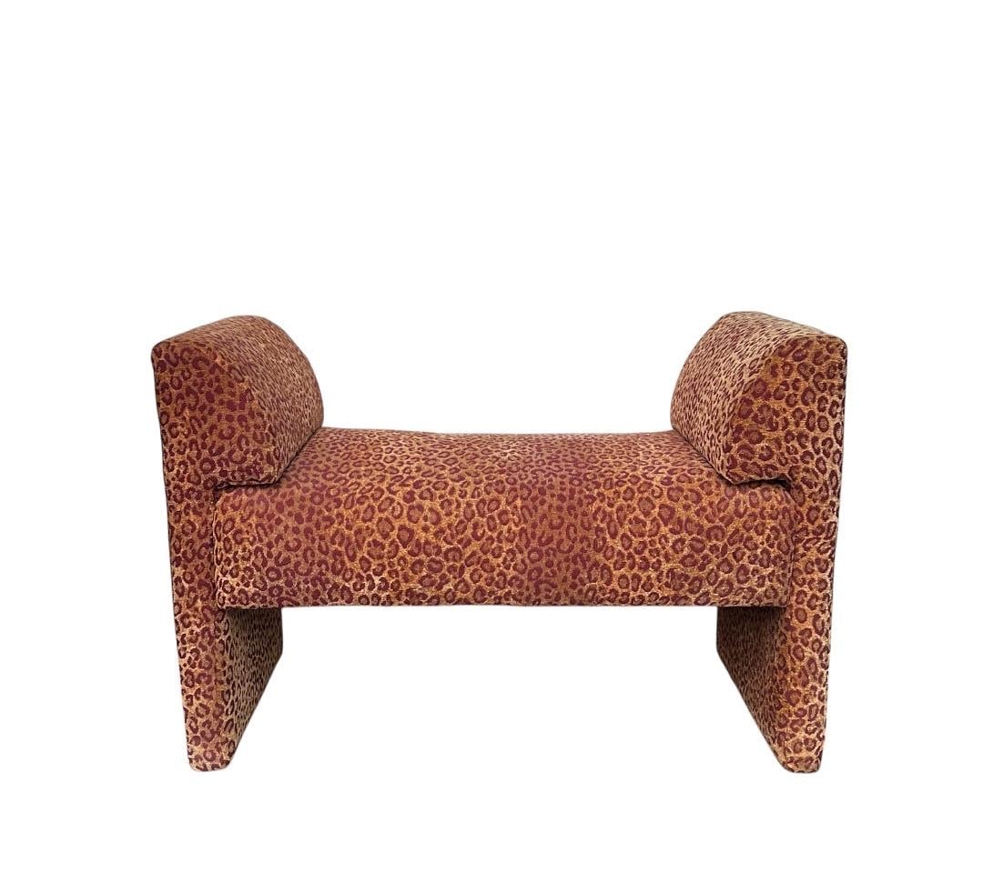 Post Modern Cheetah Print Side Arm Bench (1 of 5)