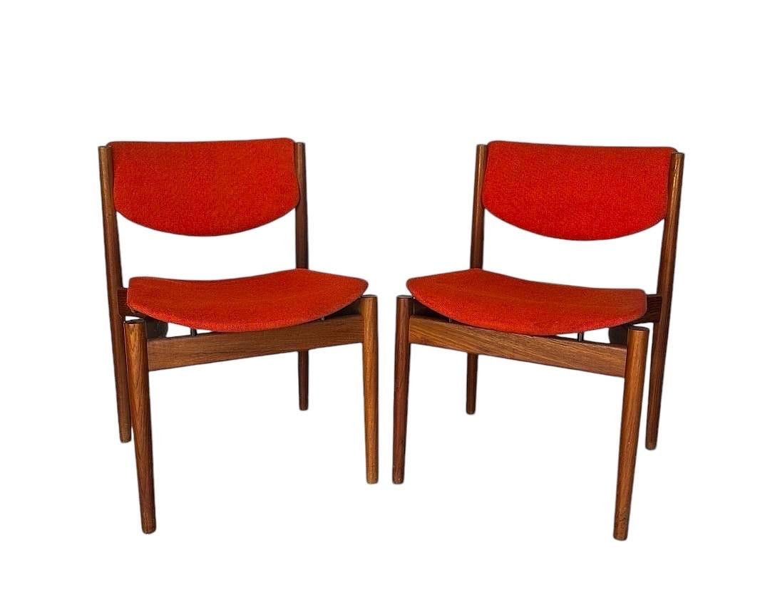 Pair Finn Juhl for Franco & Son, "Model 197" Teak Chairs, Denmark, 1960's: Pair Finn Juhl for Franco & Son, "Model 197" Teak Chairs, Denmark, 1960'sMeasure 29.5" tall 19.5" wide 20.5" deep, seat height 18" seat depth 18"