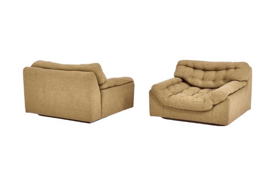 Modern Style, Biscuit Tufted Modular Lounge Sofa or Chairs, 1960s (1 of 1)