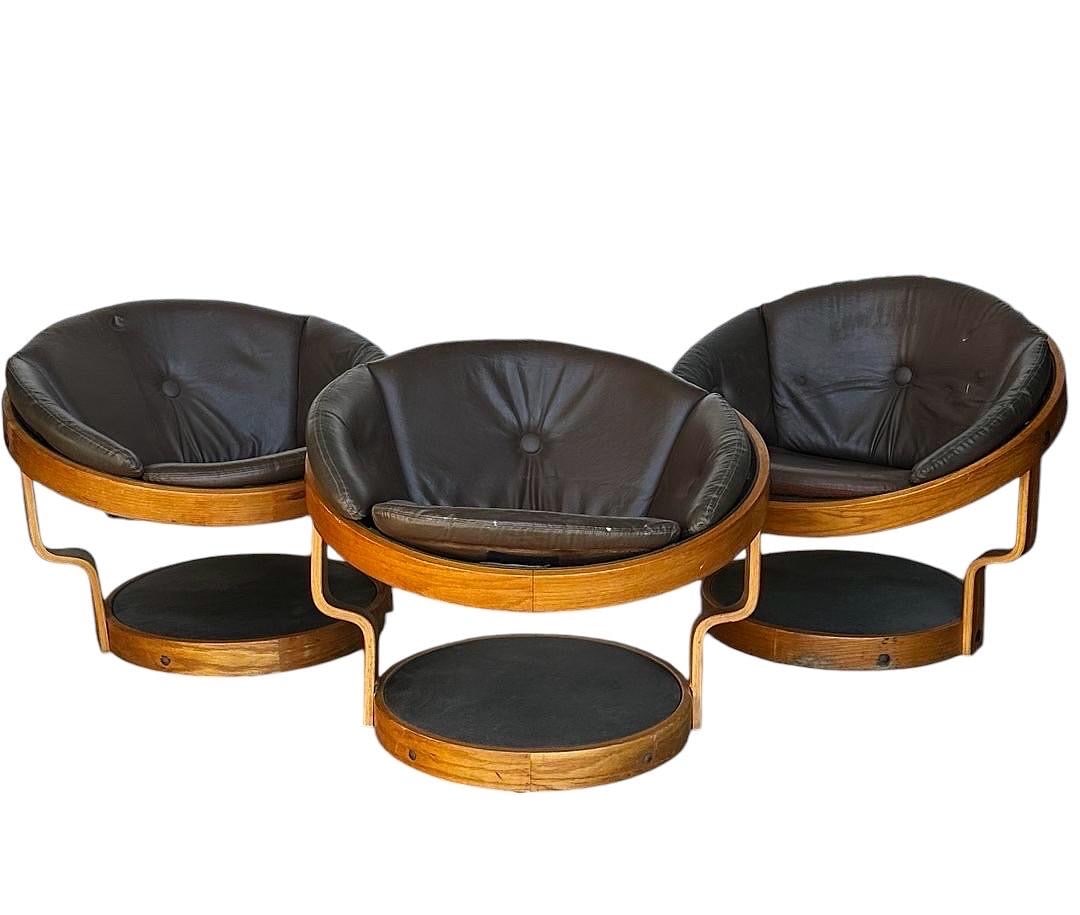 Oddmund Vad for VAD Traevarefabrik, "Convair" Lounge Chairs, Norway 1970's: Oddmund Vad for VAD Traevarefabrik, "Convair" Lounge Chairs, Norway 1970'sMeasure 27" tall 32" wide 32" deep, seat height 17" 19" deep