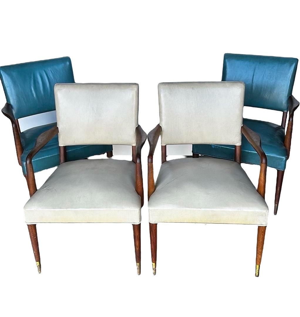 Stow and Davis, Mid Century Walnut and Leathe4r Armchairs, 1960's (1 of 8)