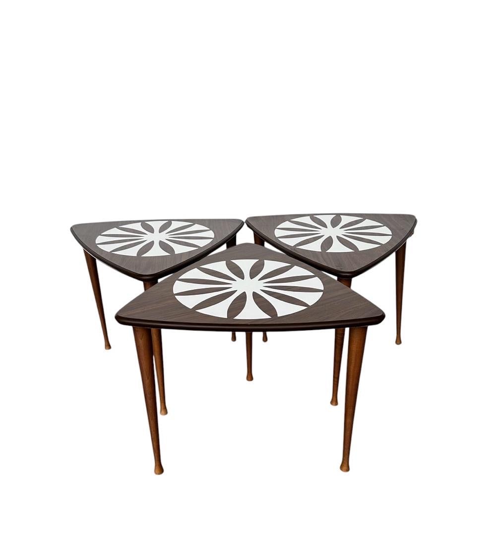 Mid-Century Style, Tripod Stacking Tables (1 of 8)