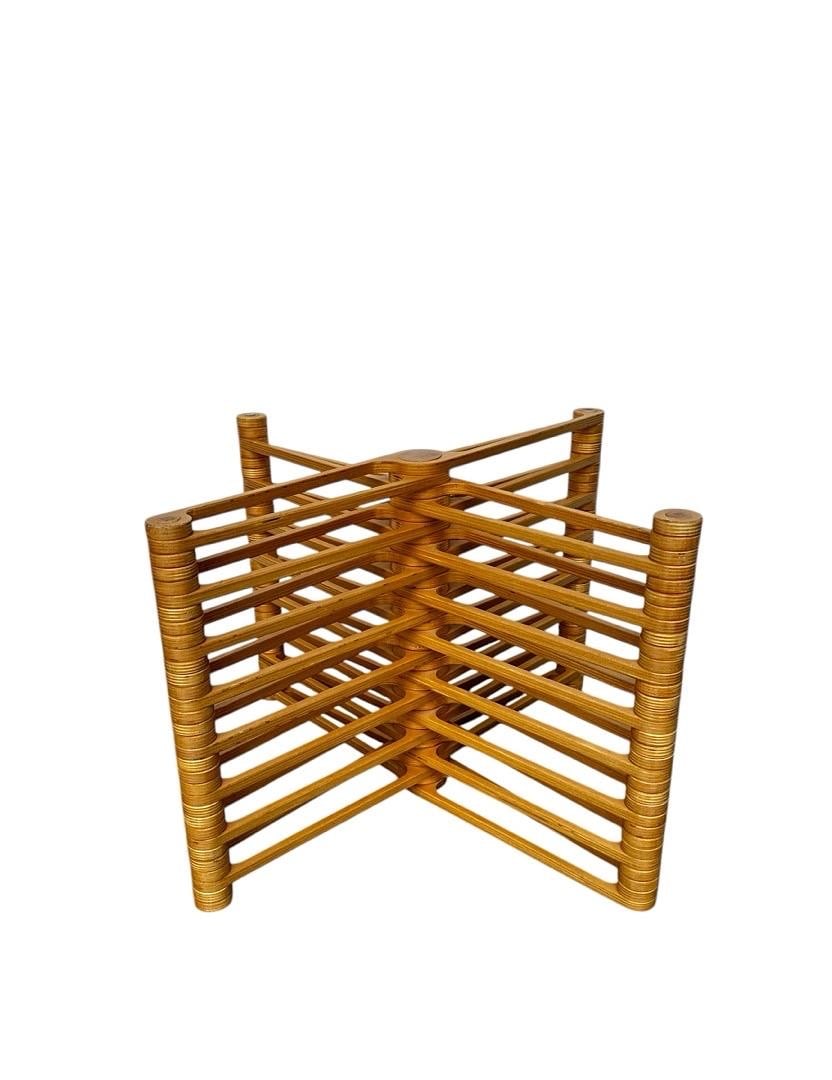 Sculptural Rattan/Wood Table Base (1 of 6)
