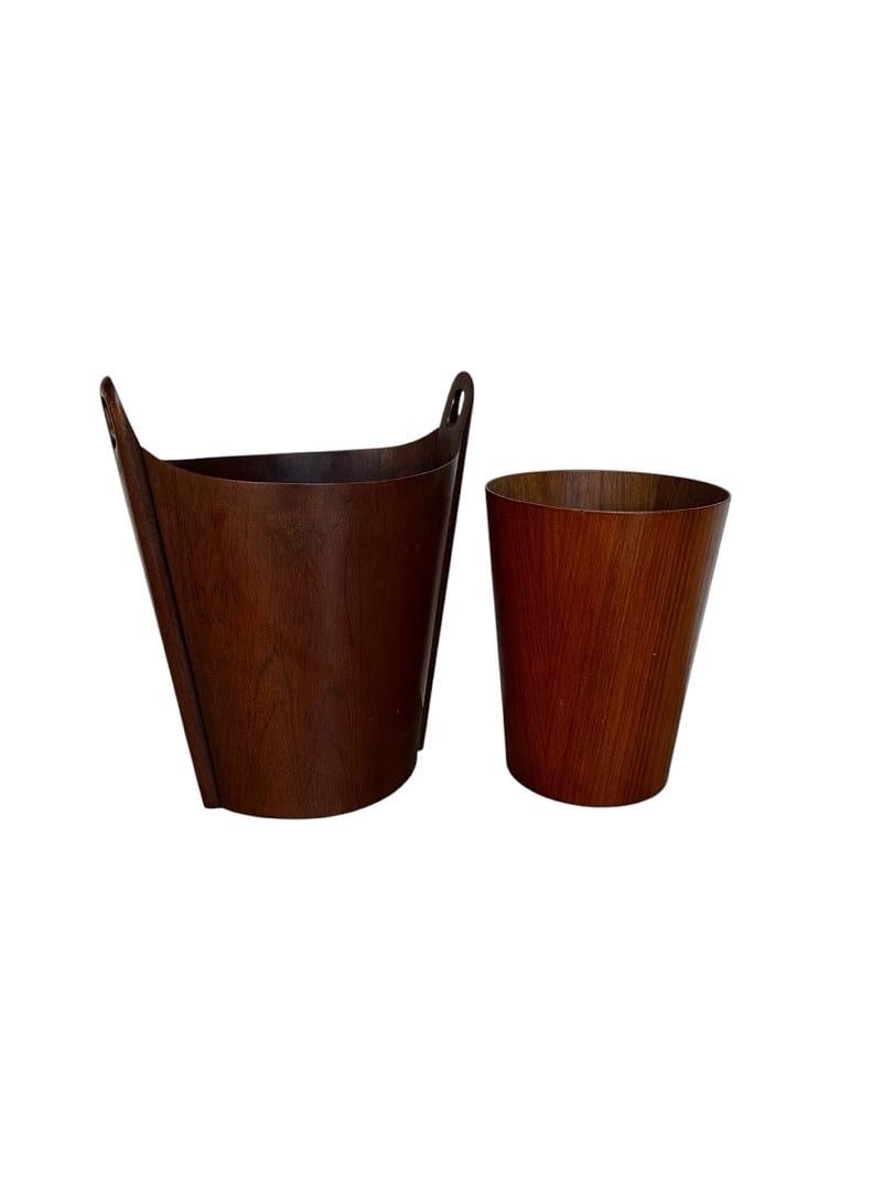 Einar Barnes for PS Heggen, Waste Paper Bin, 1950s & Style of Martin Aberg, Teak Waste Basket (1 of 8)
