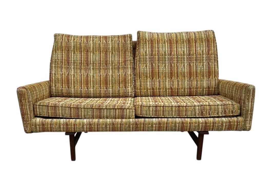 Jens Risom, Walnut Bracket Back Settee, 1960s (1 of 6)