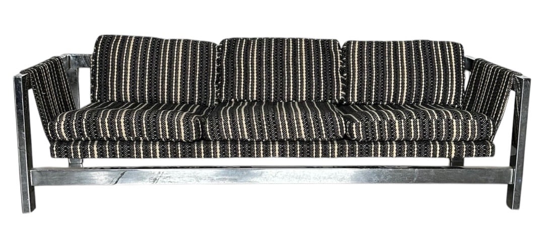 MSI, Style ‘354-7’ Sling Sofa, 1970s: MSI, Style ‘354-7’ Sling Sofa, 1970s. 28”H x 87.5”W x 31.25”D Seat: 17.5”H x 22”D