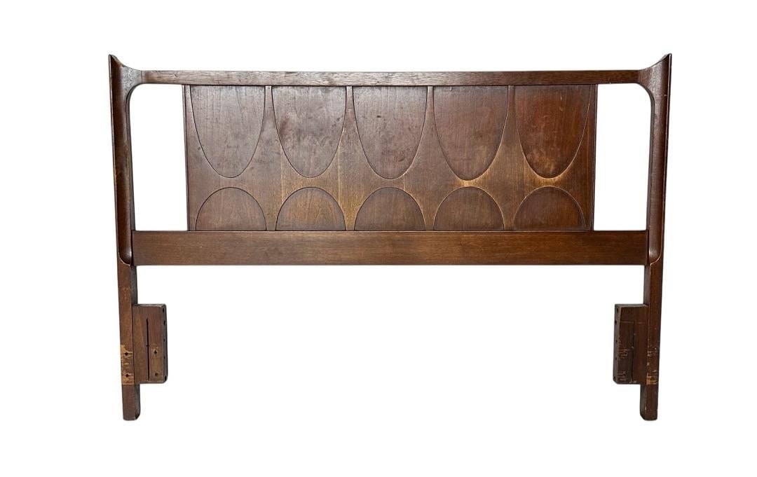 Broyhill Brasilia, Mid-Century Walnut Headboard: Broyhill Brasilia, Mid-Century Walnut Headboard. 40.75”H x 60.5”W x 2”D