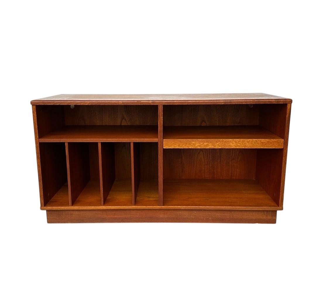 Floating Teak Stereo Cabinet, Denmark: Floating Teak Stereo Cabinet, Denmark. 25”H x 48”W x 17.75”D