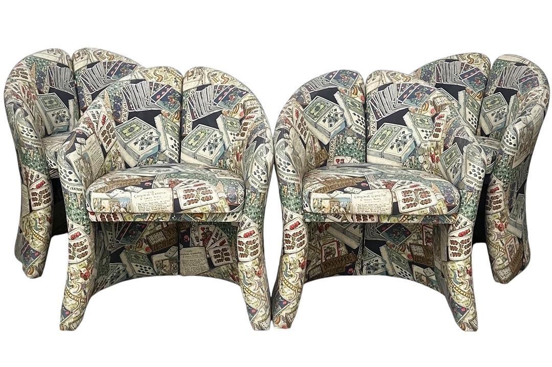Italian Split Back Lounge Chairs, 1970s: Italian Split Back Lounge Chairs, 1970s. 30”H x 26”W x 26”D Seat: 19.5”H x 19.5”D