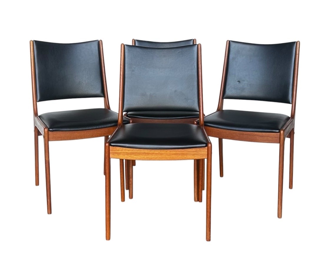 Uldum Møbelfabrik, Mid-Century Leather Dining Chairs, Denmark: Uldum Møbelfabrik, Mid-Century Leather Dining Chairs, Denmark. 28”H x 23”W x 22”D Seat: 17”H x 18”D