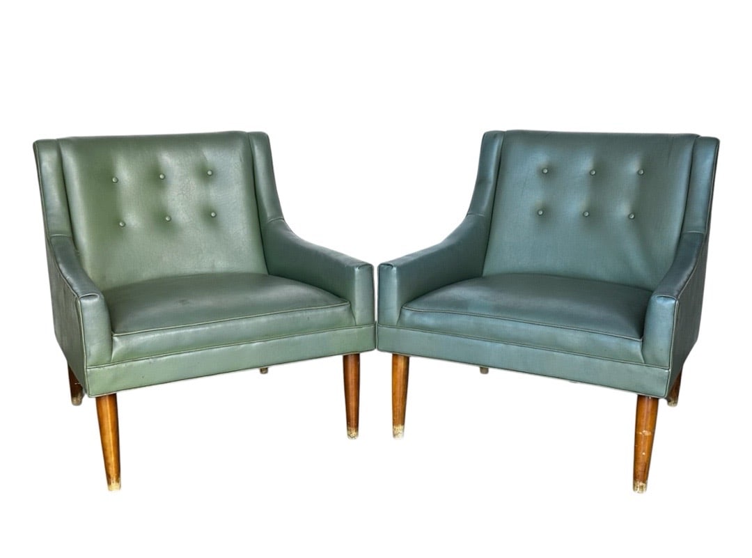 Attributed to Harvey Probber, Petite Slipper Chairs, 1960s: Attributed to Harvey Probber, Petite Slipper Chairs, 1960s. 29”H x 31”W x 32”D Seat: 17.5”H x 19”D