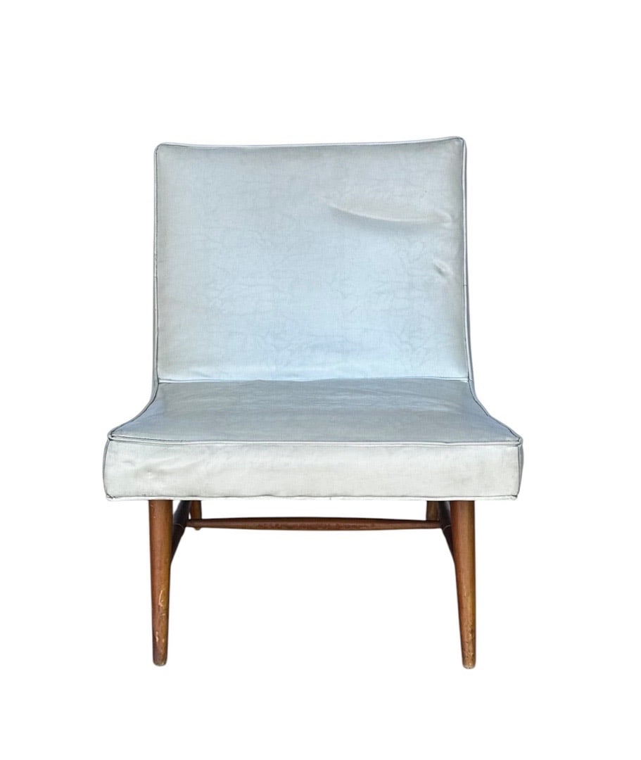 Style of Jens Risom, Leather Slipper Chair: Style of Jens Risom, Leather Slipper Chair. 31”H x 23.5”W x 30”D Seat: 17”H x 19”D