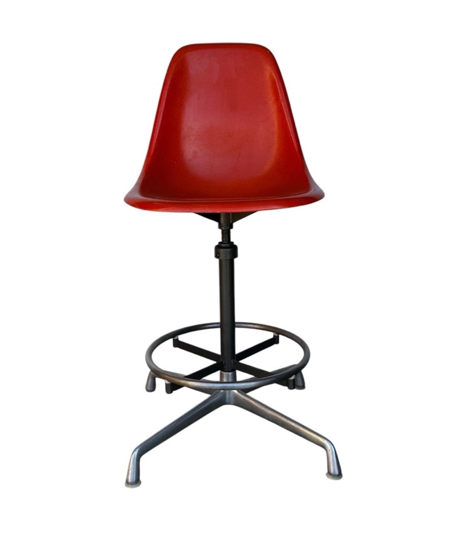 Charles & Ray Eames for Herman Miller, Drafting Stool: Charles & Ray Eames for Herman Miller, Drafting Stool. 41”H x 28”W x 28”D Seat: 26.5”H x 17”D