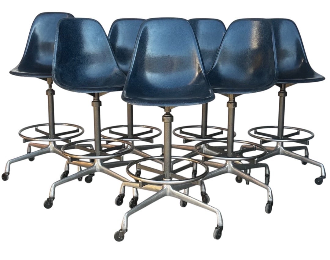 Charles & Ray Eames for Herman Miller, Drafting Stools: Charles & Ray Eames for Herman Miller, Drafting Stools. 41”H x 28”W x 28”D Seat: 26.5”H x 17”D