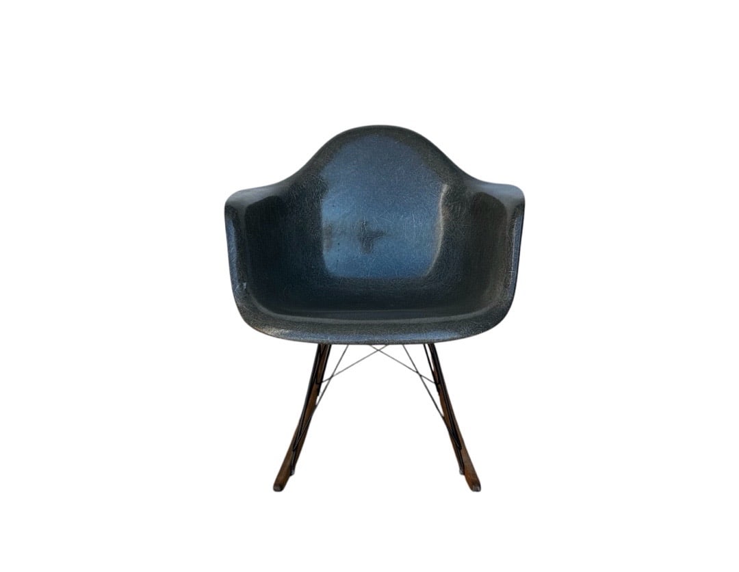 Charles & Ray Eames for Herman Miller, Fiberglass Chair on Ski Base: Charles & Ray Eames for Herman Miller, Fiberglass Chair on Ski Base. 28.75”H x 24.75”W x 25”D Seat: 18”H x 17”D