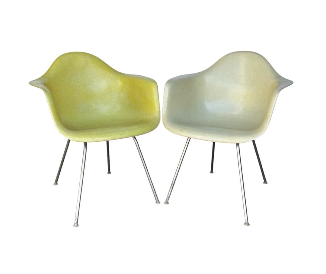 Charles & Ray Eames for Herman Miller, Fiberglass Lounge Chairs: Charles & Ray Eames for Herman Miller, Fiberglass Lounge Chairs. 31.5”H x 25”W x 23”D Seat: 19”H x 18”D