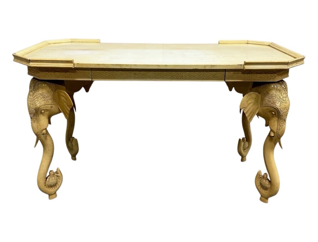 Gampel-Stoll, Hollywood Regency Lacquered Elephant Desk, 1970s (1 of 8)