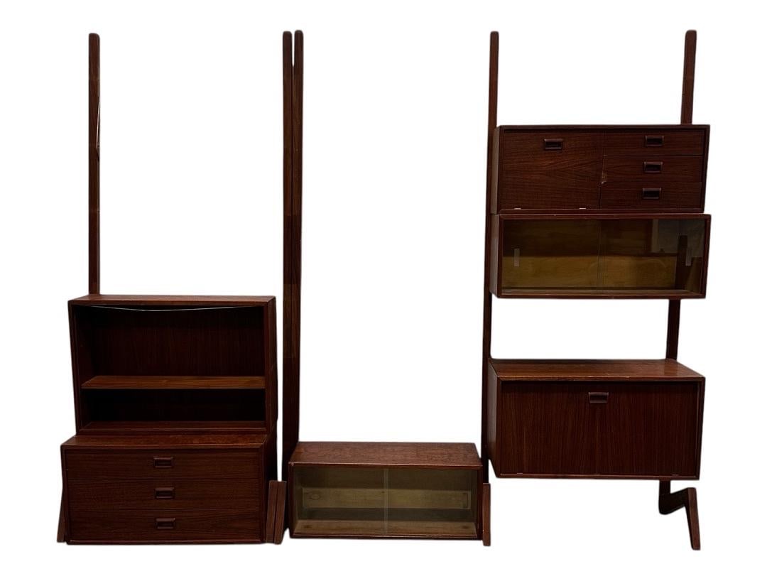 Mid-Century Style, Teak Wall Mount Shelving System, Denmark, 1960s (1 of 8)
