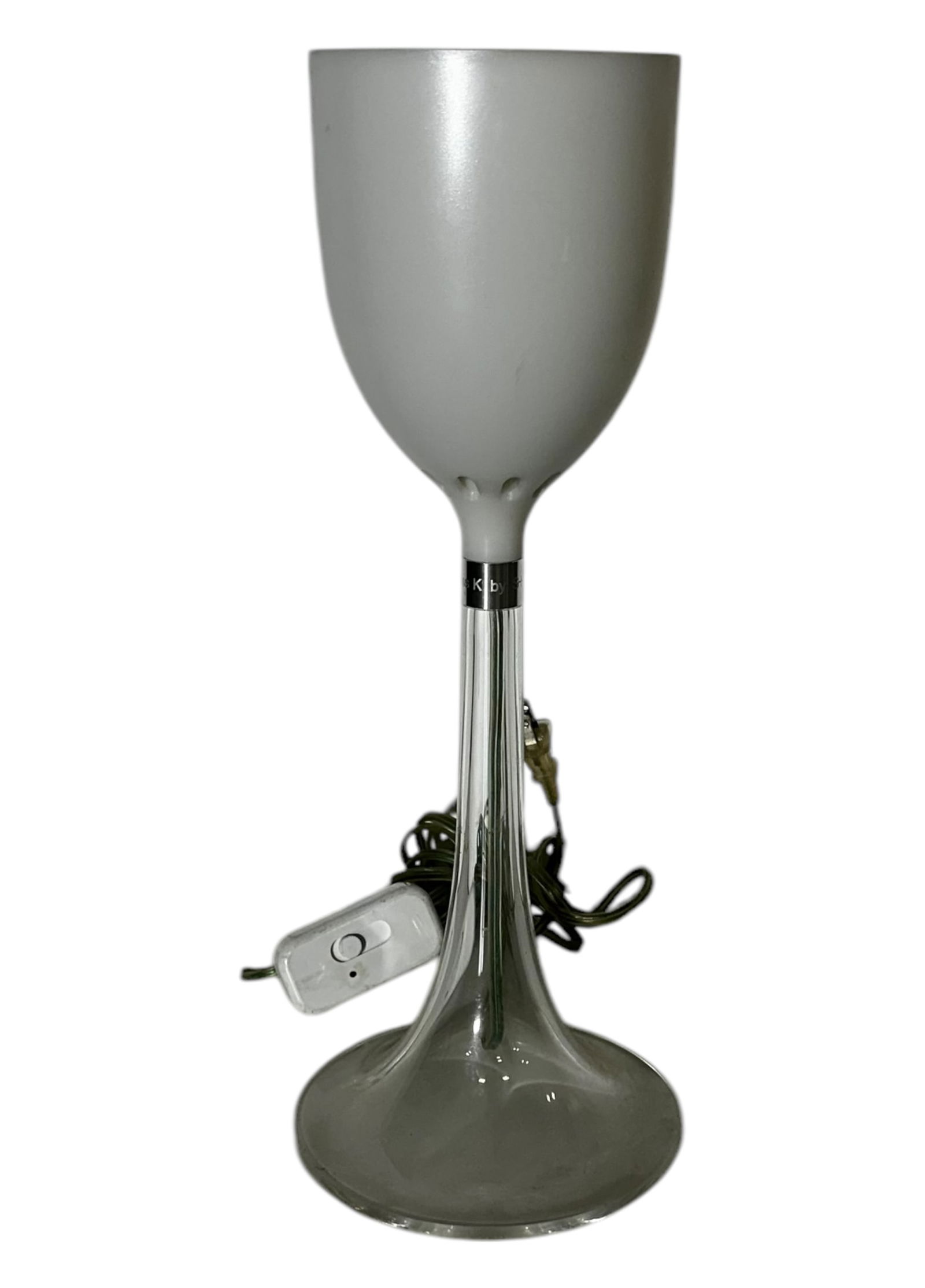 Miss K Table Lamp by Philippe Starck, for FLOS, 1960s: Miss K Table Lamp by Philippe Starck, for FLOS, 1960s. 16"H x 6" DiameterPLEASE BE ADVISED, THE JOLIET WAREHOUSE MUST BE VACATED BY MARCH 31ST. THEREFORE, ITEMS MUST BE PICKED UP ON DESIGNATED PICK-UP