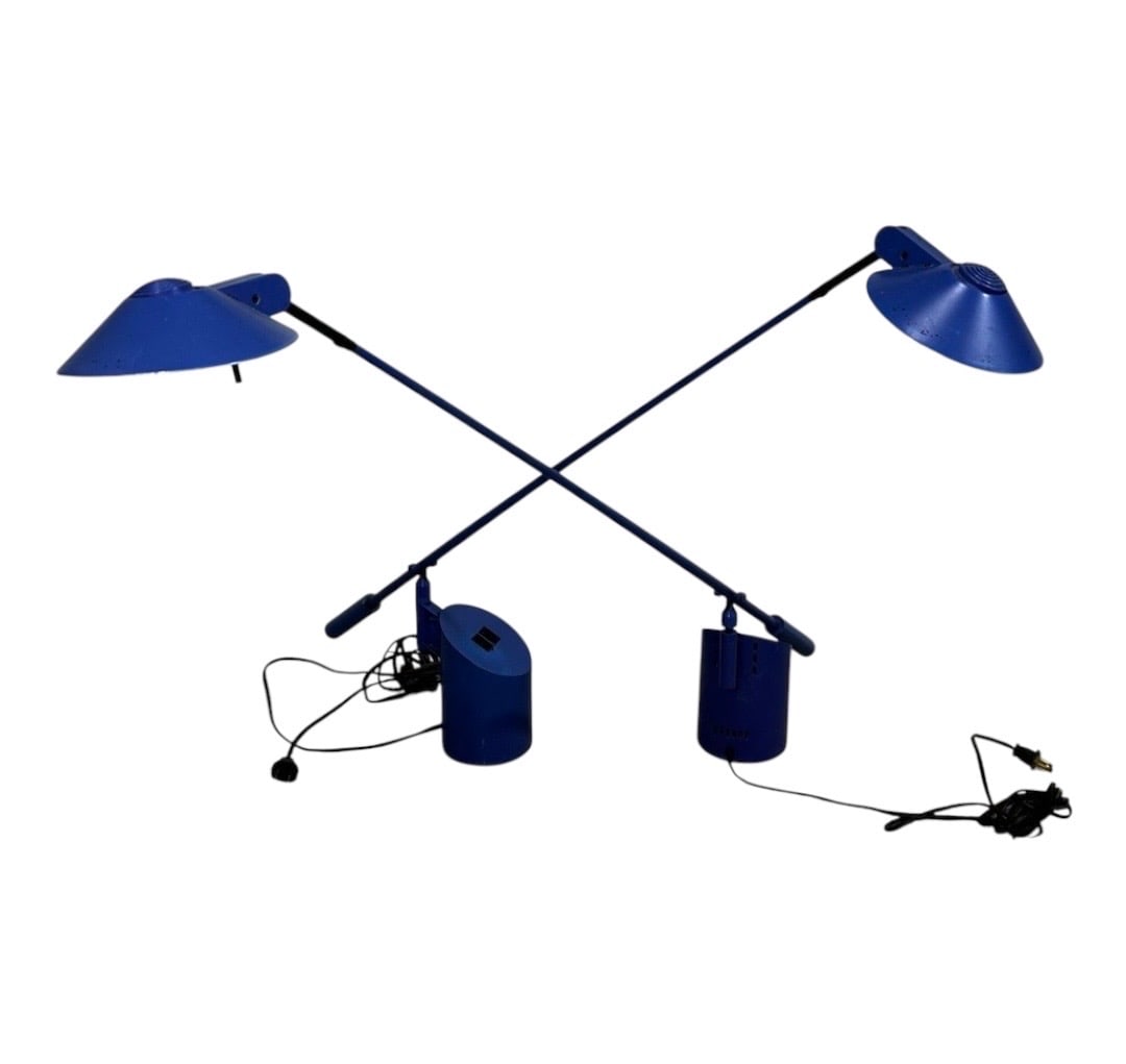 Robert Sonneman for George Kovacs, “Feather” Task Lamps, 1989: Robert Sonneman for George Kovacs, “Feather” Task Lamps, 1989. 26.5"H x 35"W x 3.5"DPLEASE BE ADVISED, THE JOLIET WAREHOUSE MUST BE VACATED BY MARCH 31ST. THEREFORE, ITEMS MUST BE PICKED UP ON