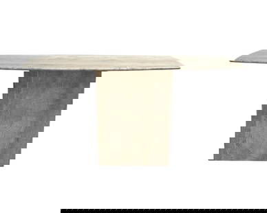 Travertine Surf Board Console Table, Italy, 1970s: Travertine Surf Board Console Table, Italy, 1970s. 29"H x 55"W x 19.5"D