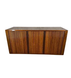 Edward Wormley for Dunbar, Walnut Credenza w/ Tambour Doors, 1960s: Edward Wormley for Dunbar, Walnut Credenza w/ Tambour Doors, 1960s. 28"H x 62.25"W x 25"D